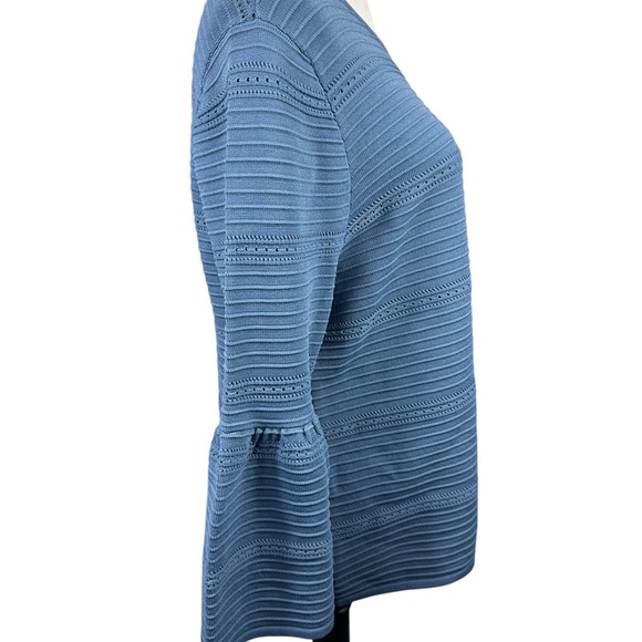 White House Black slate blue textured sweater size large - Picture 6 of 9